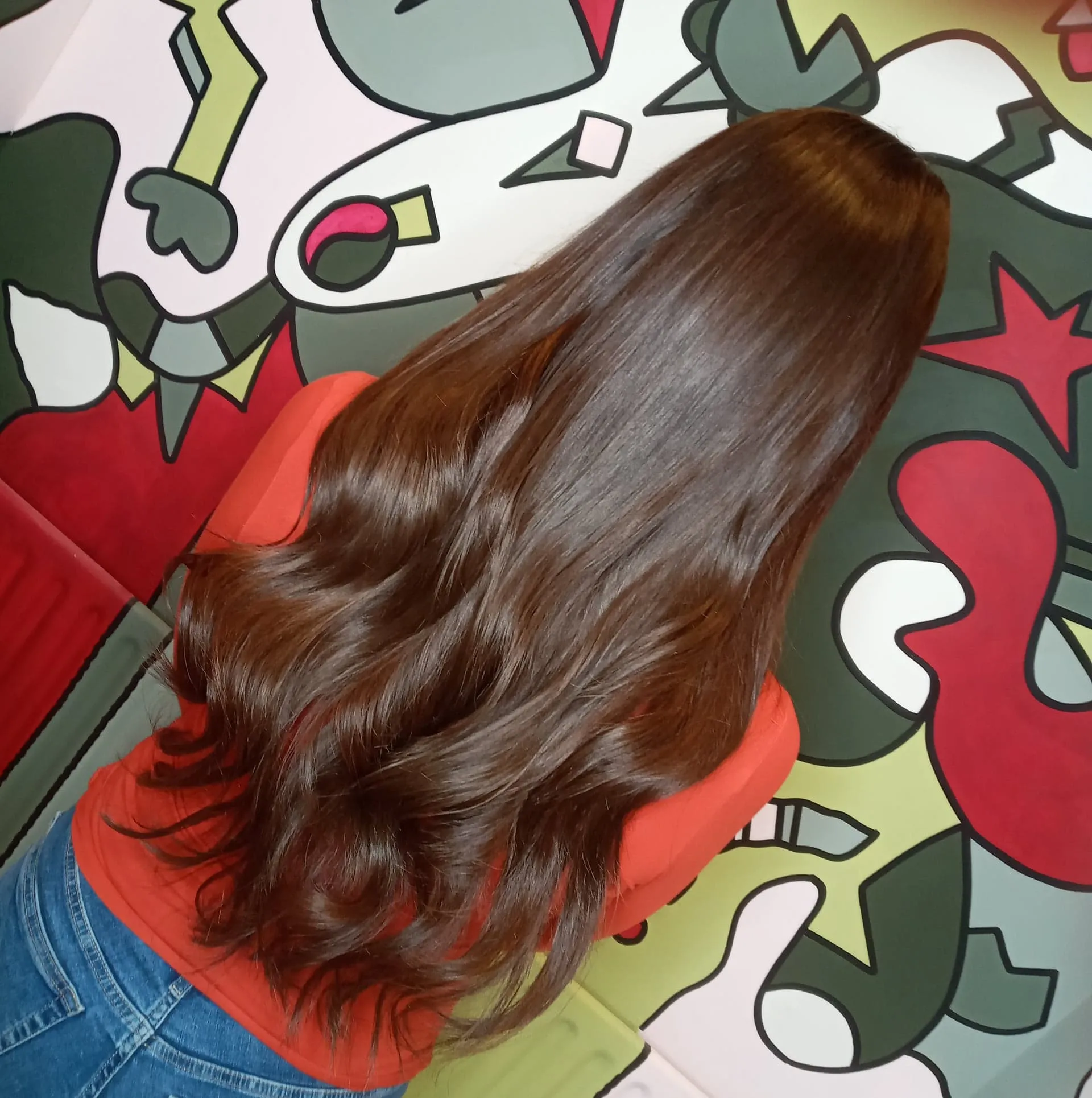 Woman with hair extensions