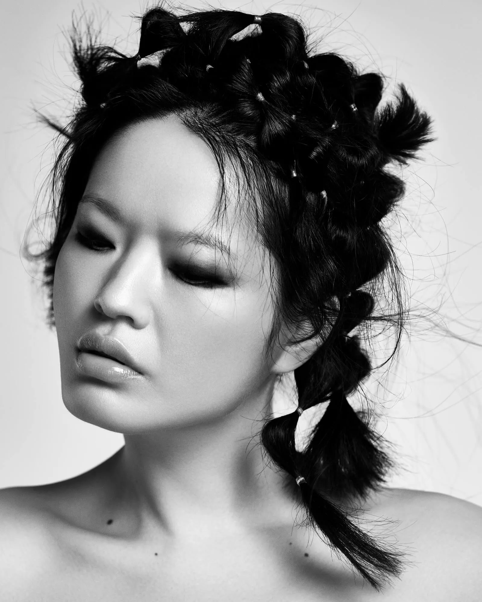 woman with hair up