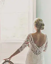 bride on a staircase